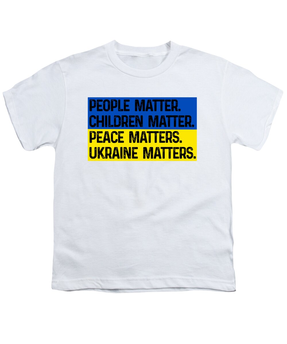 Ukraine Matters Ukrainian Flag - Youth T-Shirt