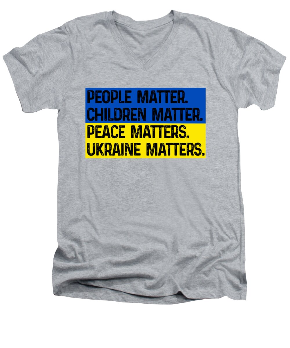 Ukraine Matters Ukrainian Flag - Men's V-Neck T-Shirt