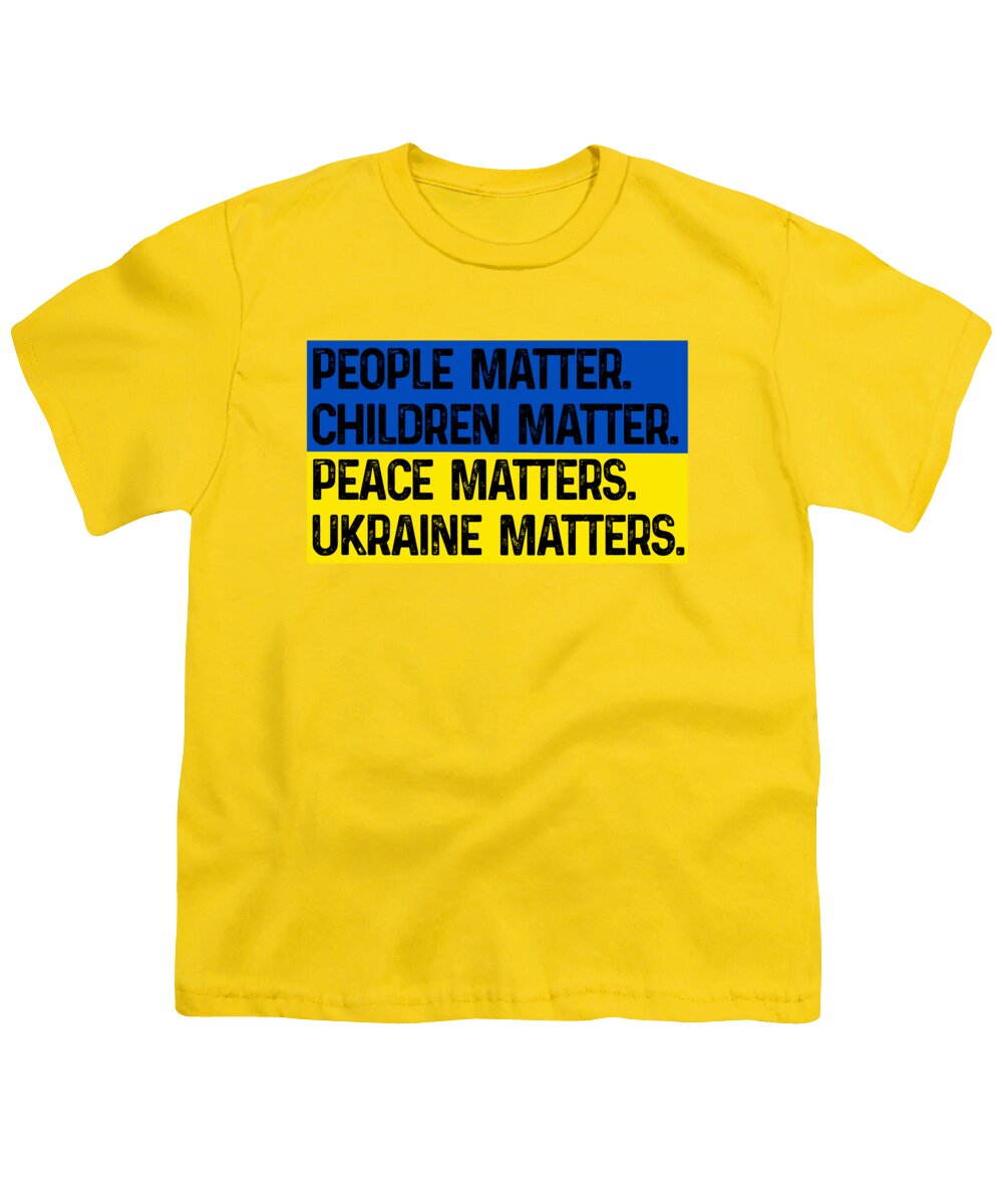 Ukraine Matters Ukrainian Flag - Youth T-Shirt