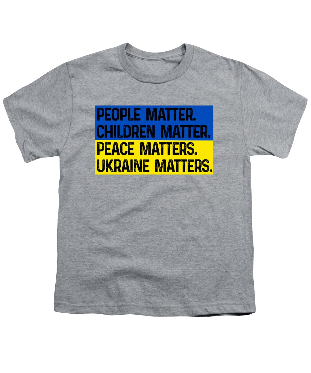 Ukraine Matters Ukrainian Flag - Youth T-Shirt