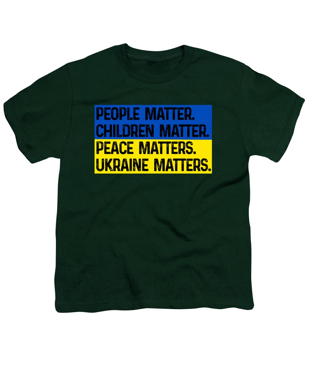 Ukraine Matters Ukrainian Flag - Youth T-Shirt