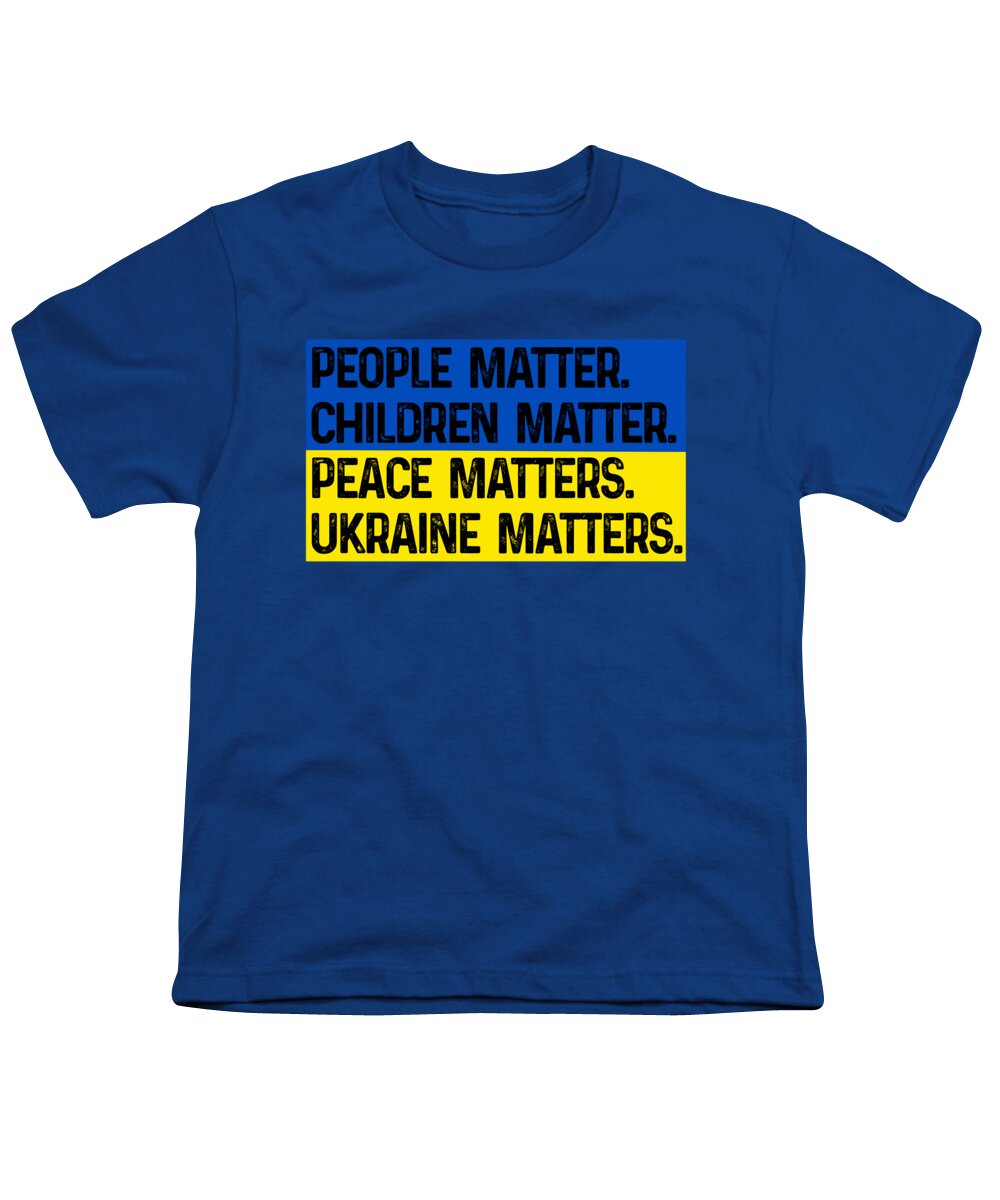 Ukraine Matters Ukrainian Flag - Youth T-Shirt