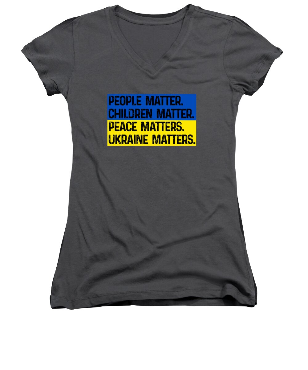 Ukraine Matters Ukrainian Flag - Women's V-Neck