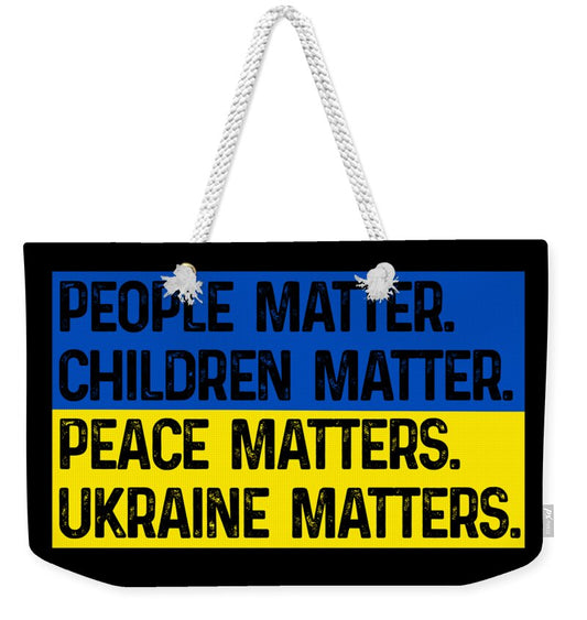 Ukraine Matters Ukrainian Flag - Weekender Tote Bag