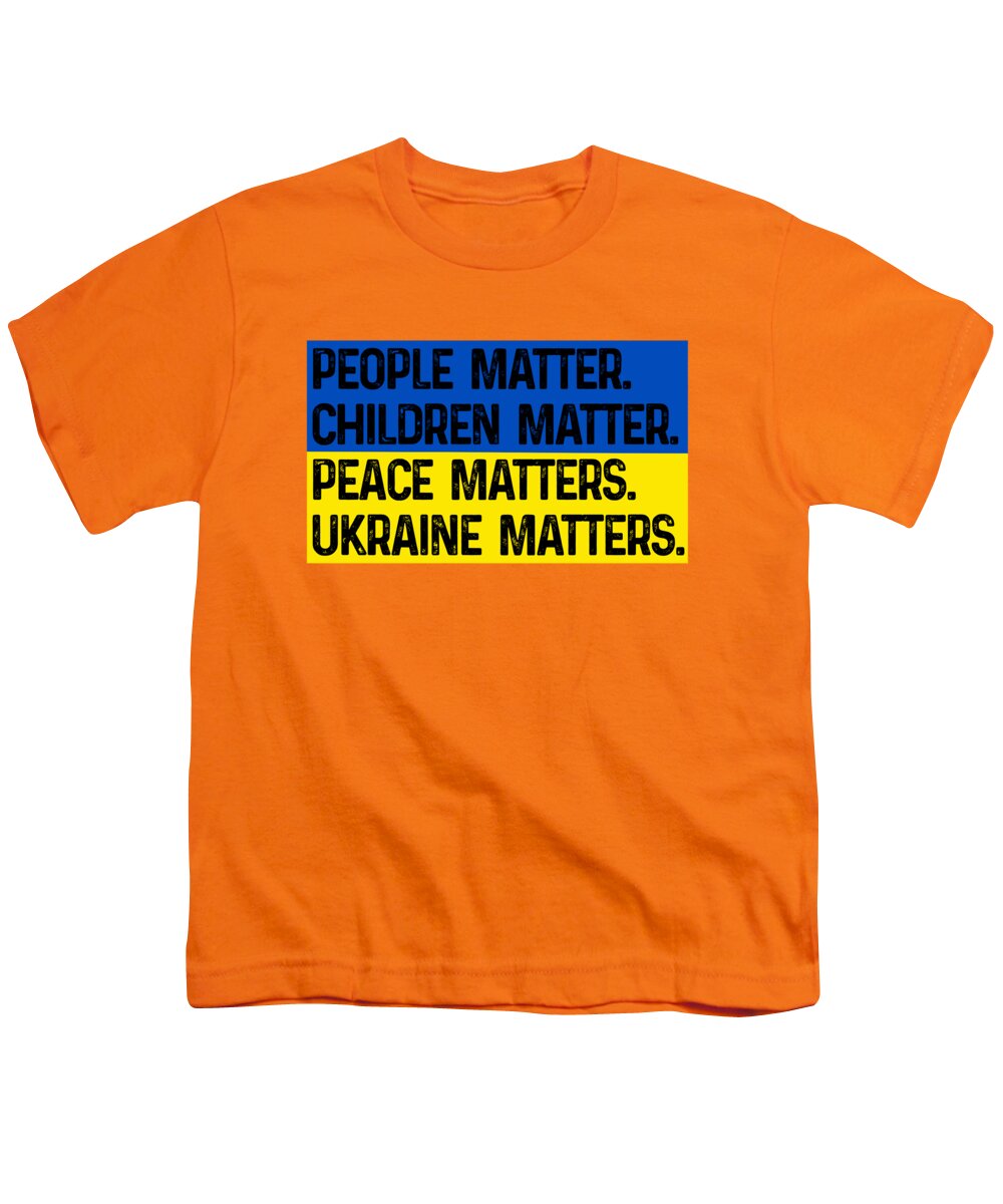 Ukraine Matters Ukrainian Flag - Youth T-Shirt