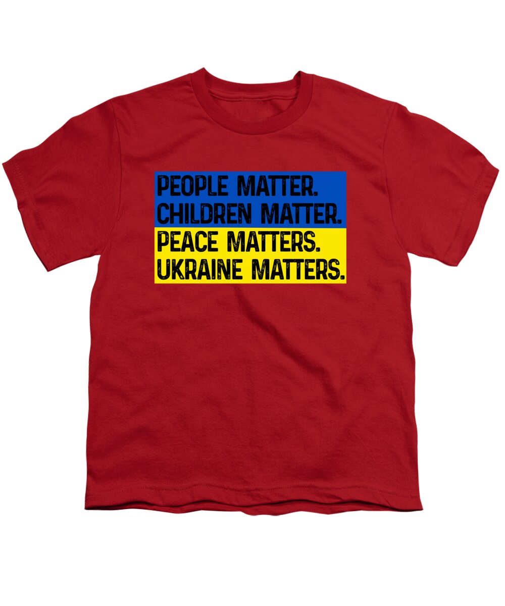 Ukraine Matters Ukrainian Flag - Youth T-Shirt