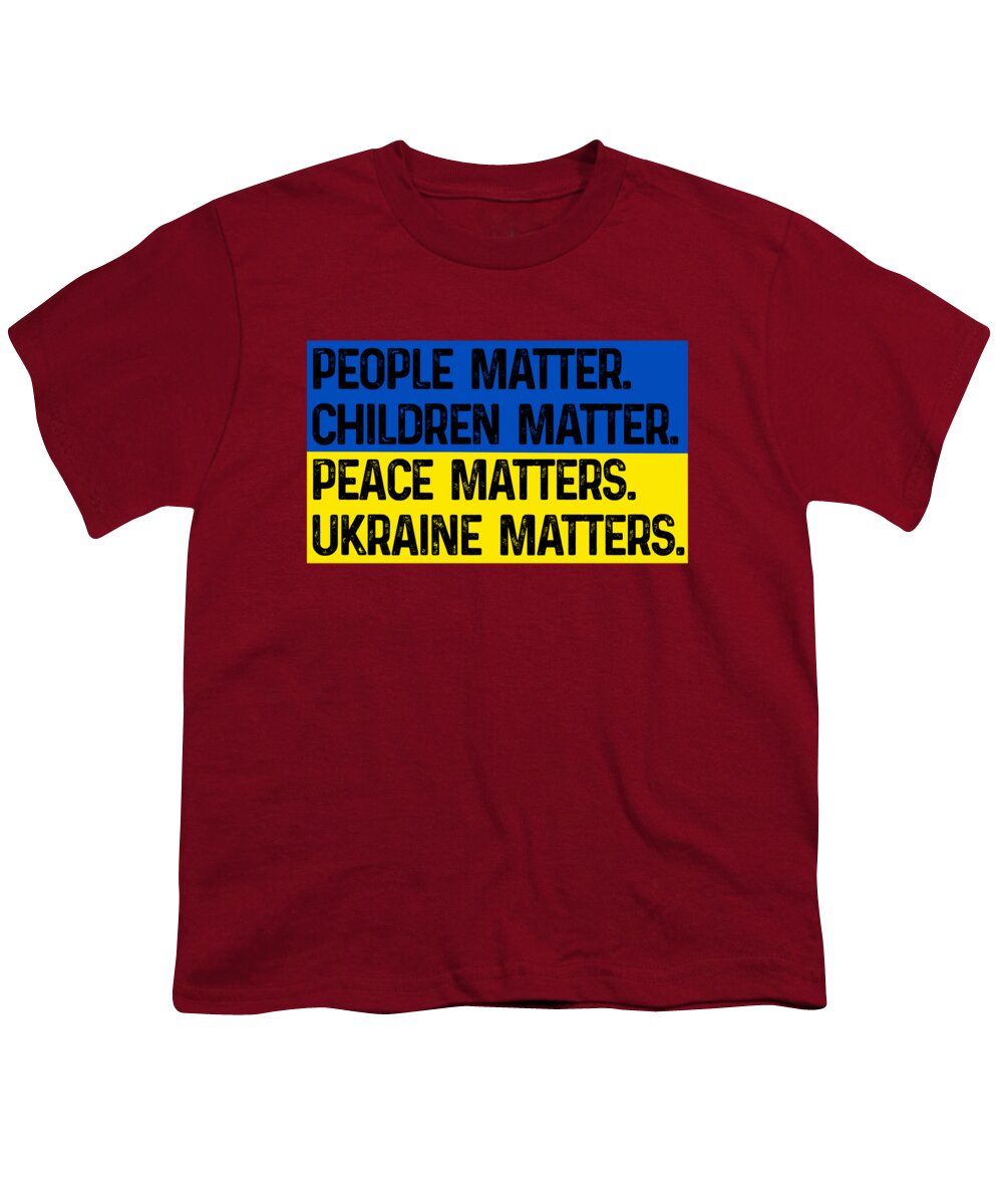 Ukraine Matters Ukrainian Flag - Youth T-Shirt