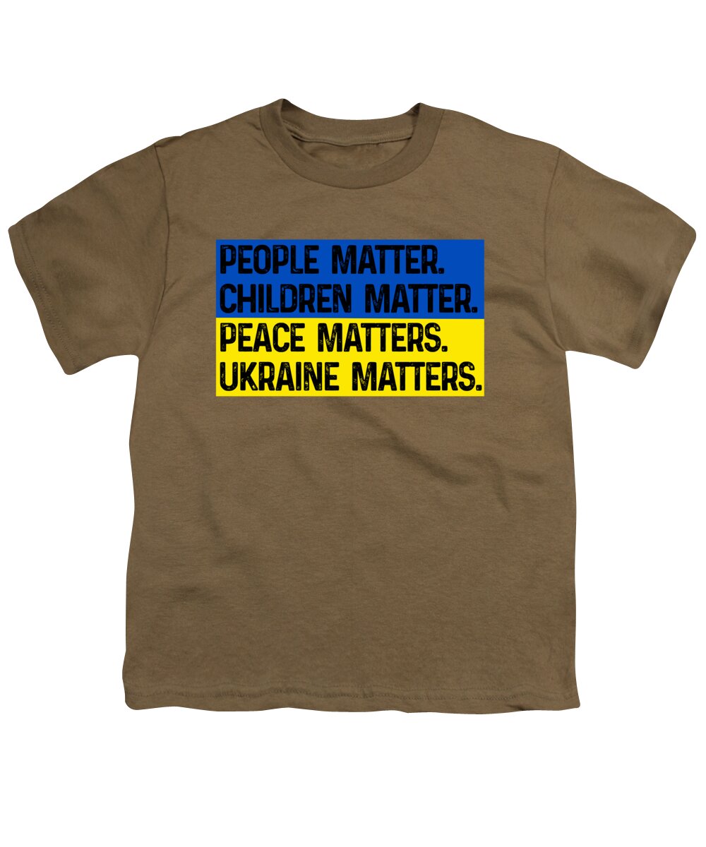 Ukraine Matters Ukrainian Flag - Youth T-Shirt