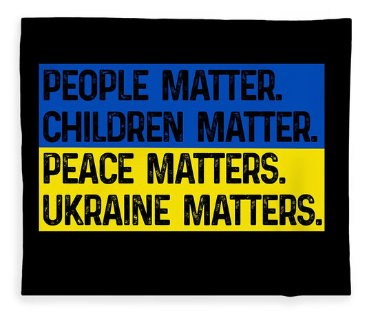 Ukraine Matters Ukrainian Flag - Blanket
