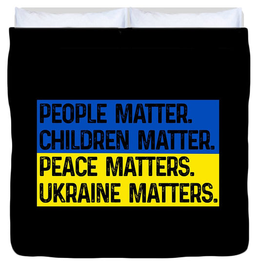 Ukraine Matters Ukrainian Flag - Duvet Cover
