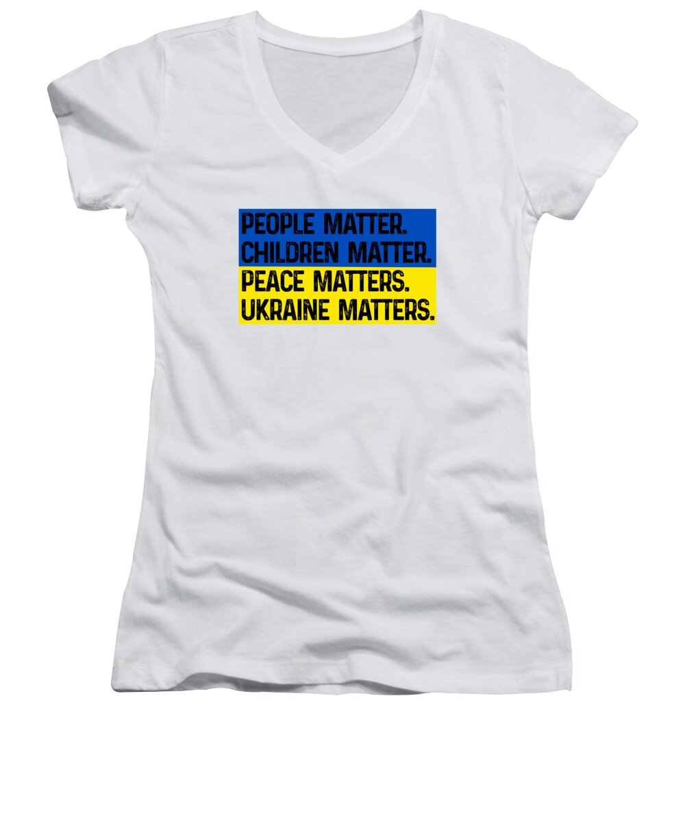 Ukraine Matters Ukrainian Flag - Women's V-Neck