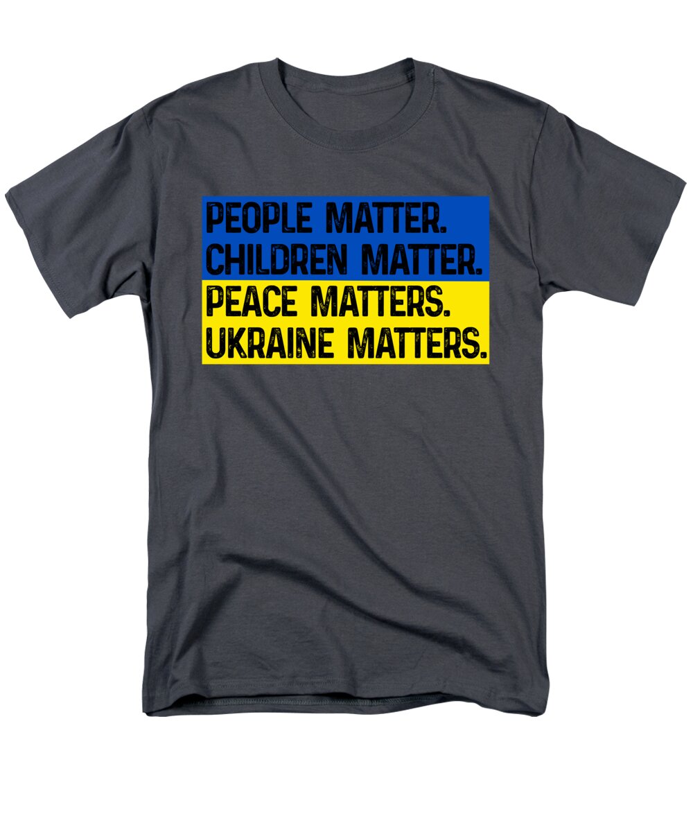 Ukraine Matters Ukrainian Flag - Men's T-Shirt (Regular Fit)