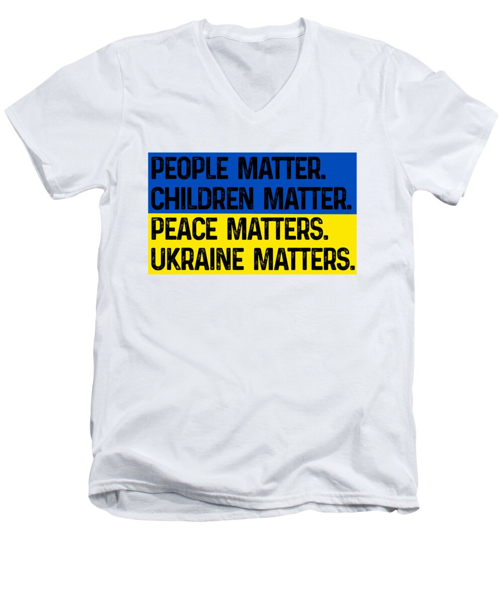 Ukraine Matters Ukrainian Flag - Men's V-Neck T-Shirt