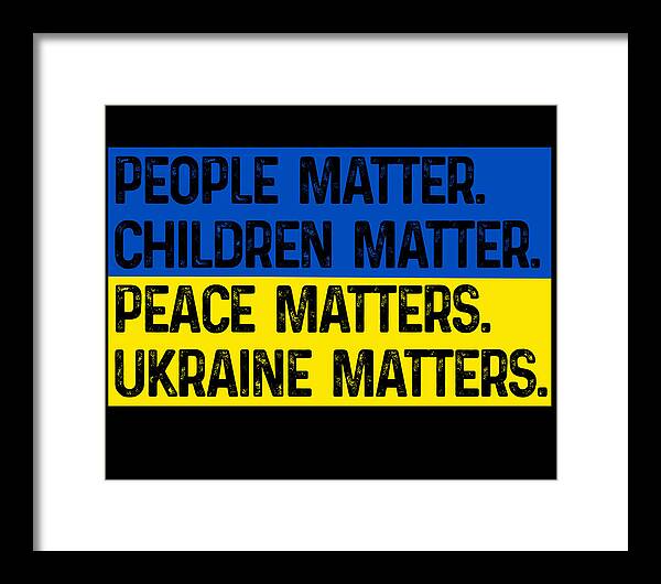 Ukraine Matters Ukrainian Flag - Framed Print