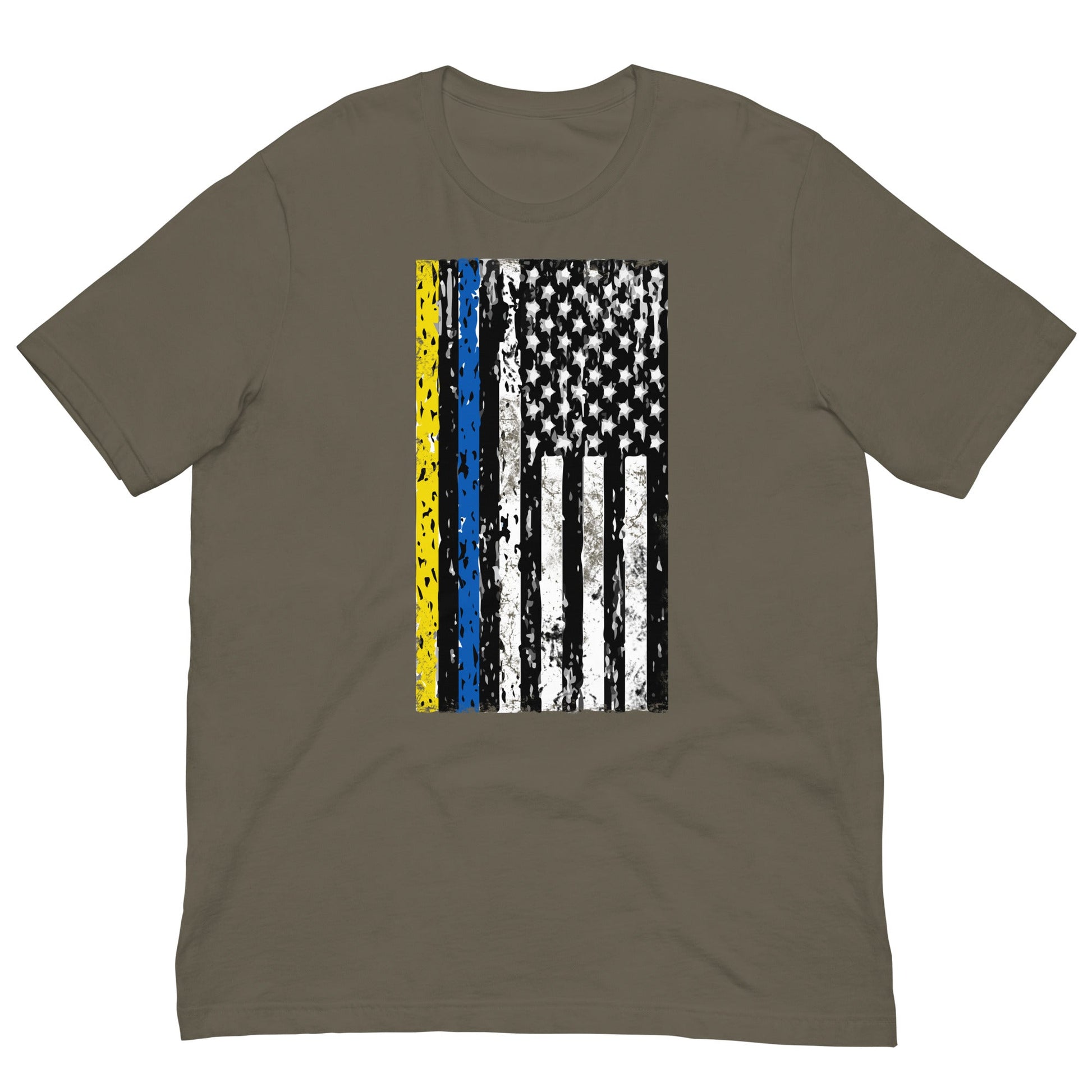Ukrainian American Flag T-shirt Army / S