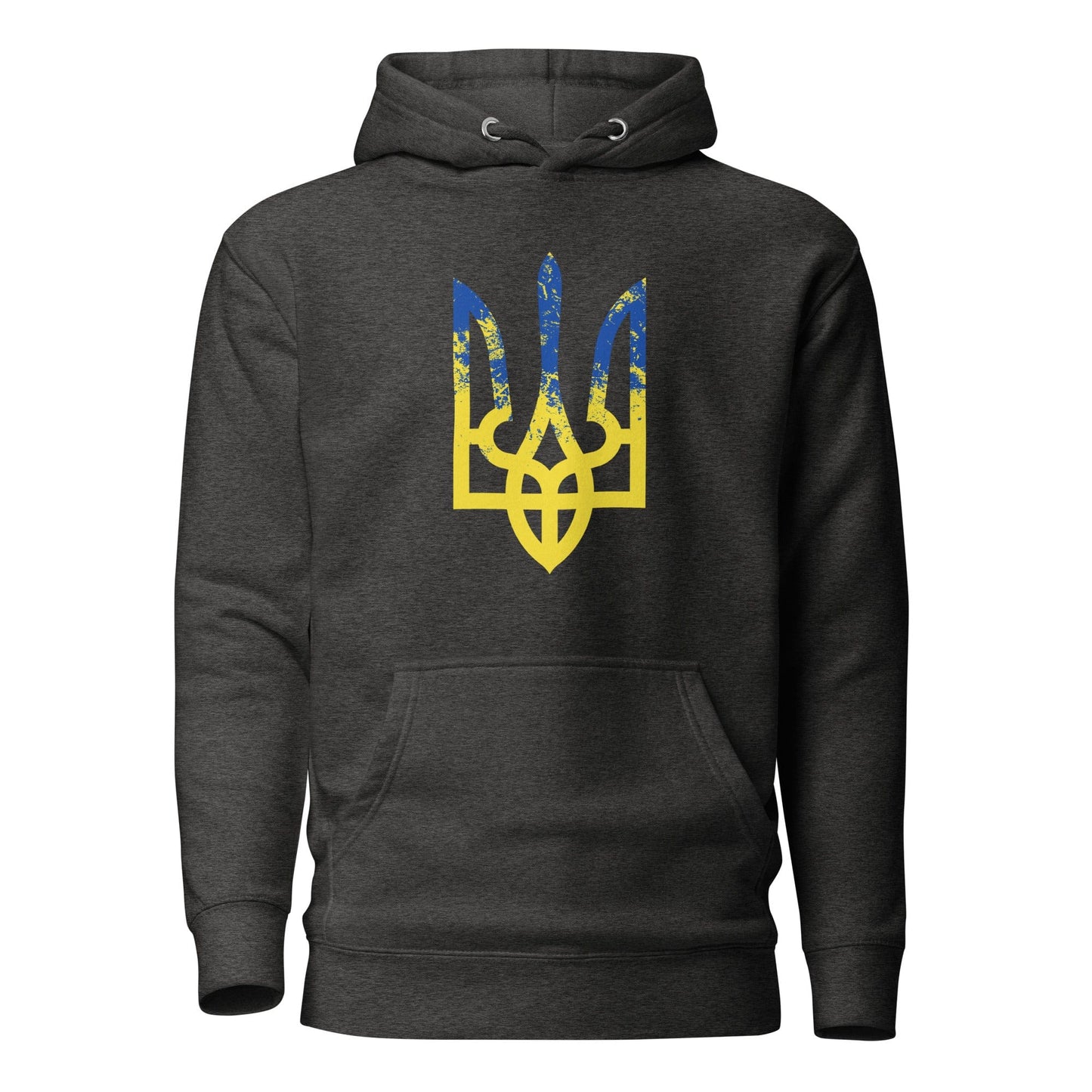 Ukrainian Trident Тризуб Hoodie Charcoal Heather / S