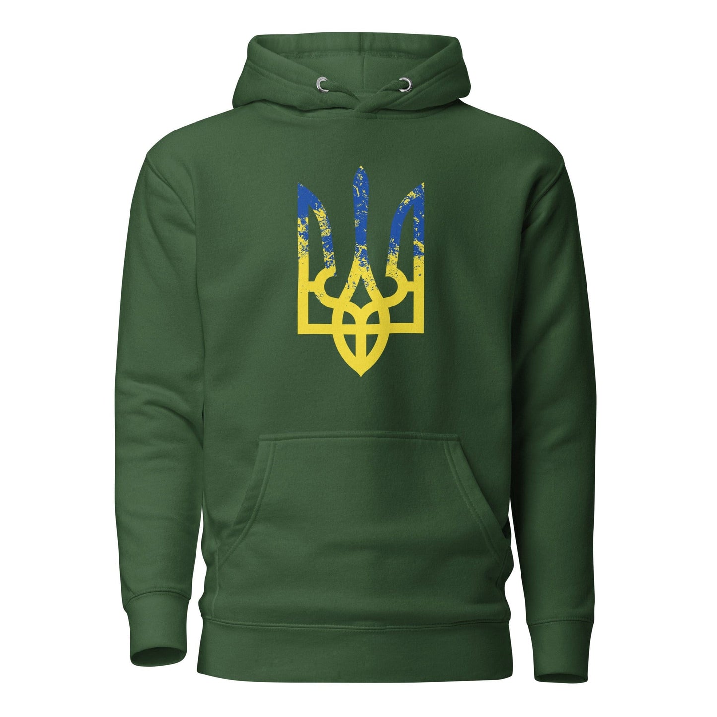Ukrainian Trident Тризуб Hoodie Forest Green / S