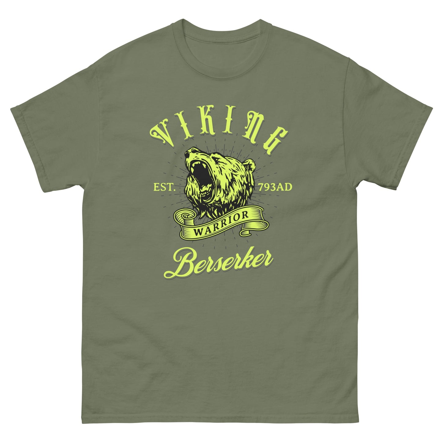 Scar Design Military Green / S Viking Berserker Warrior T-shirt