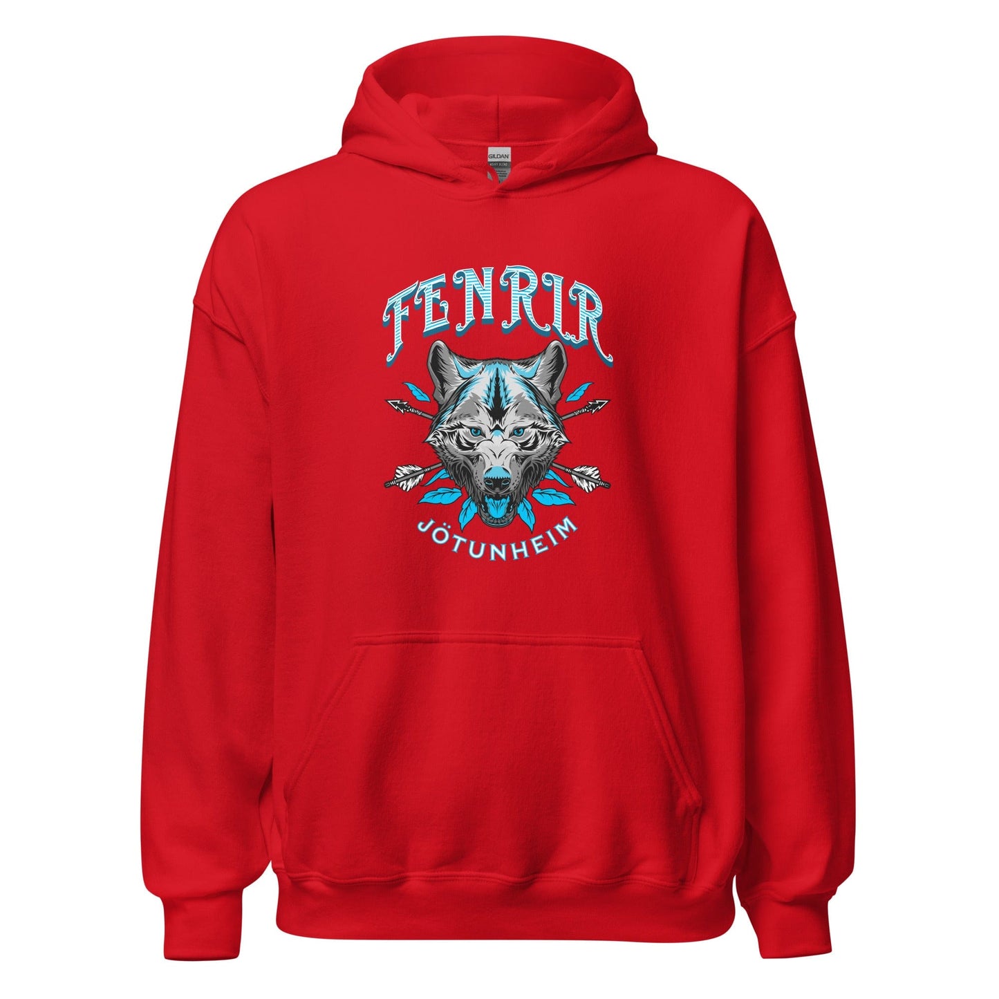 Viking Wolf Unisex Hoodie Red / S