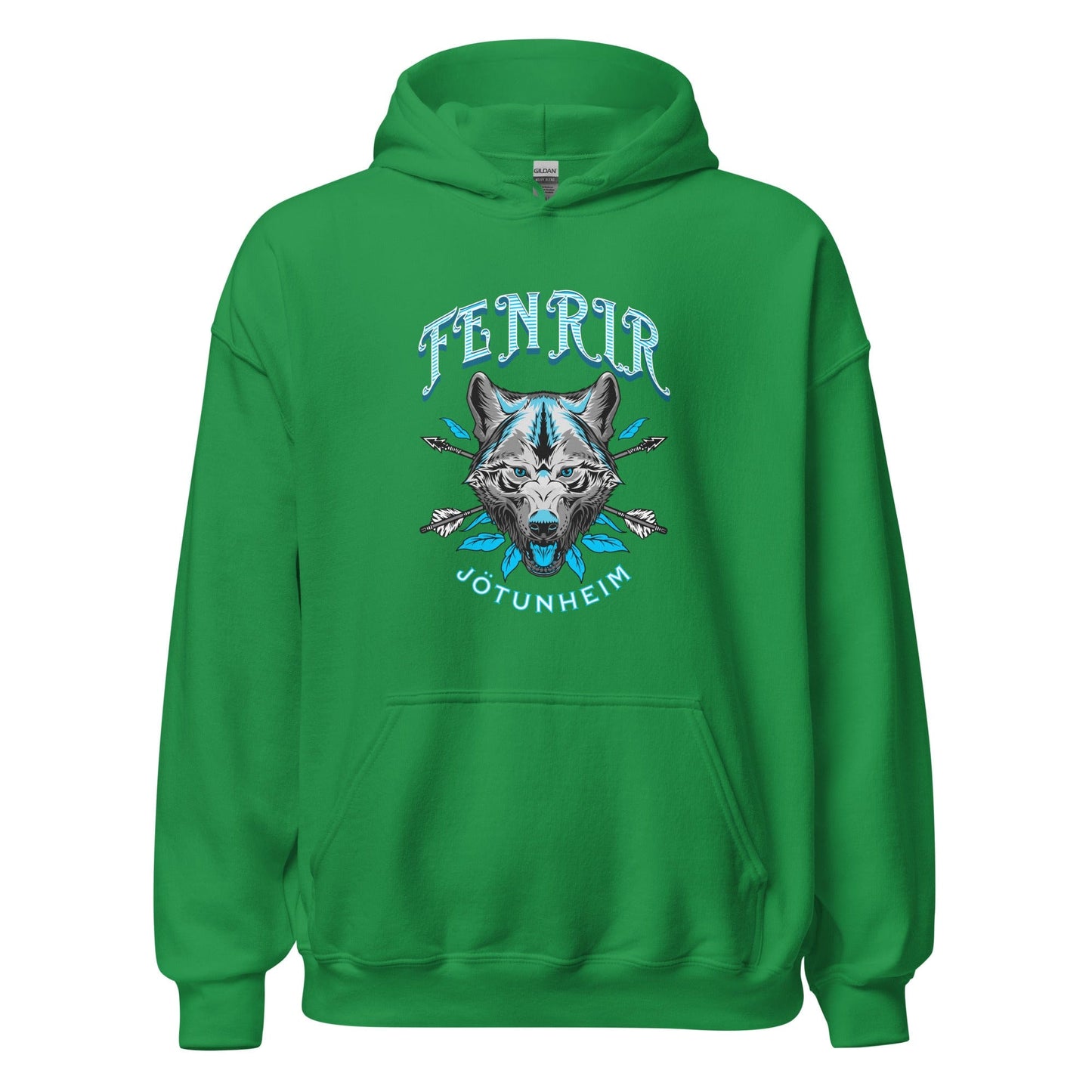 Viking Wolf Unisex Hoodie Irish Green / S