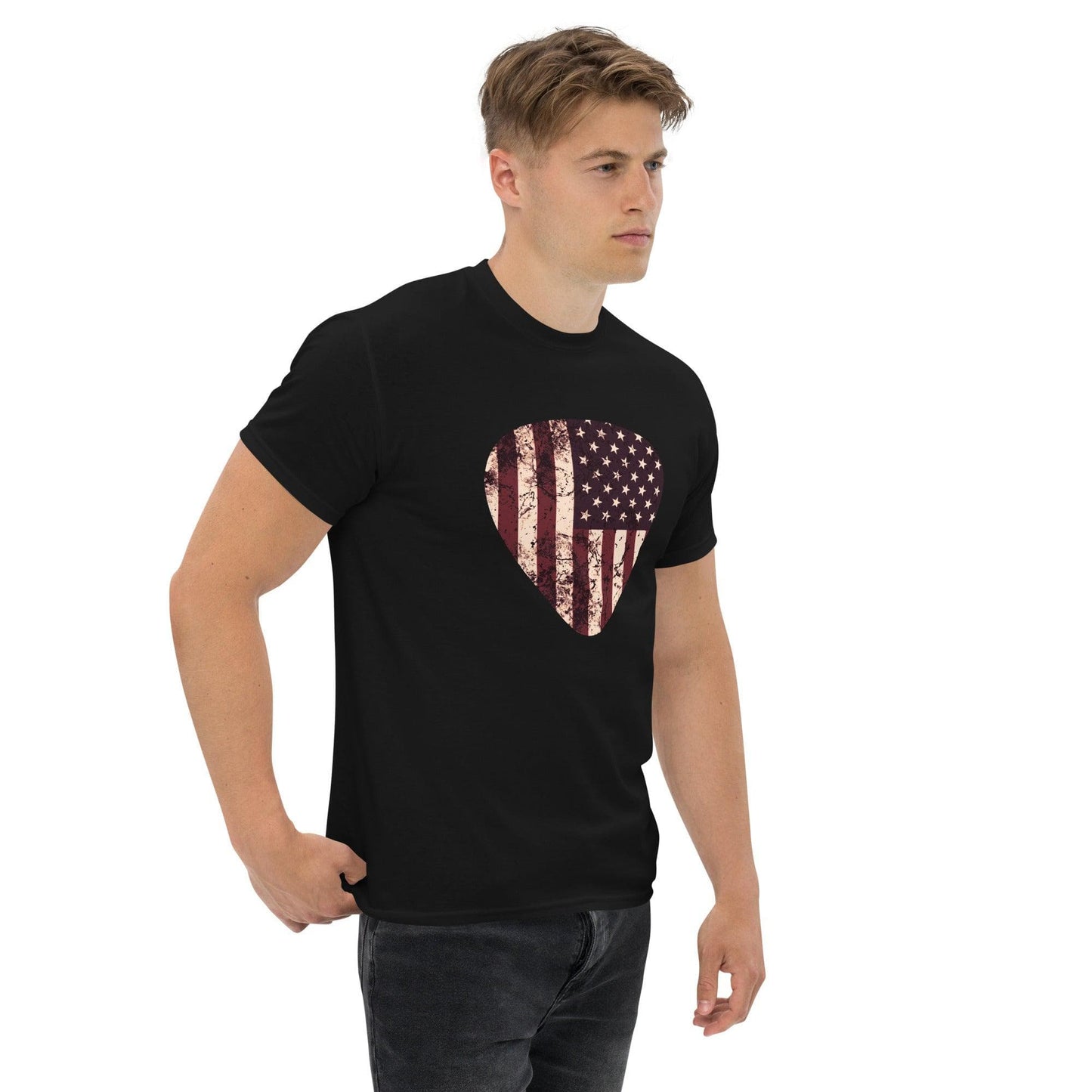 Vintage American Flag Guitar Pick T-shirt