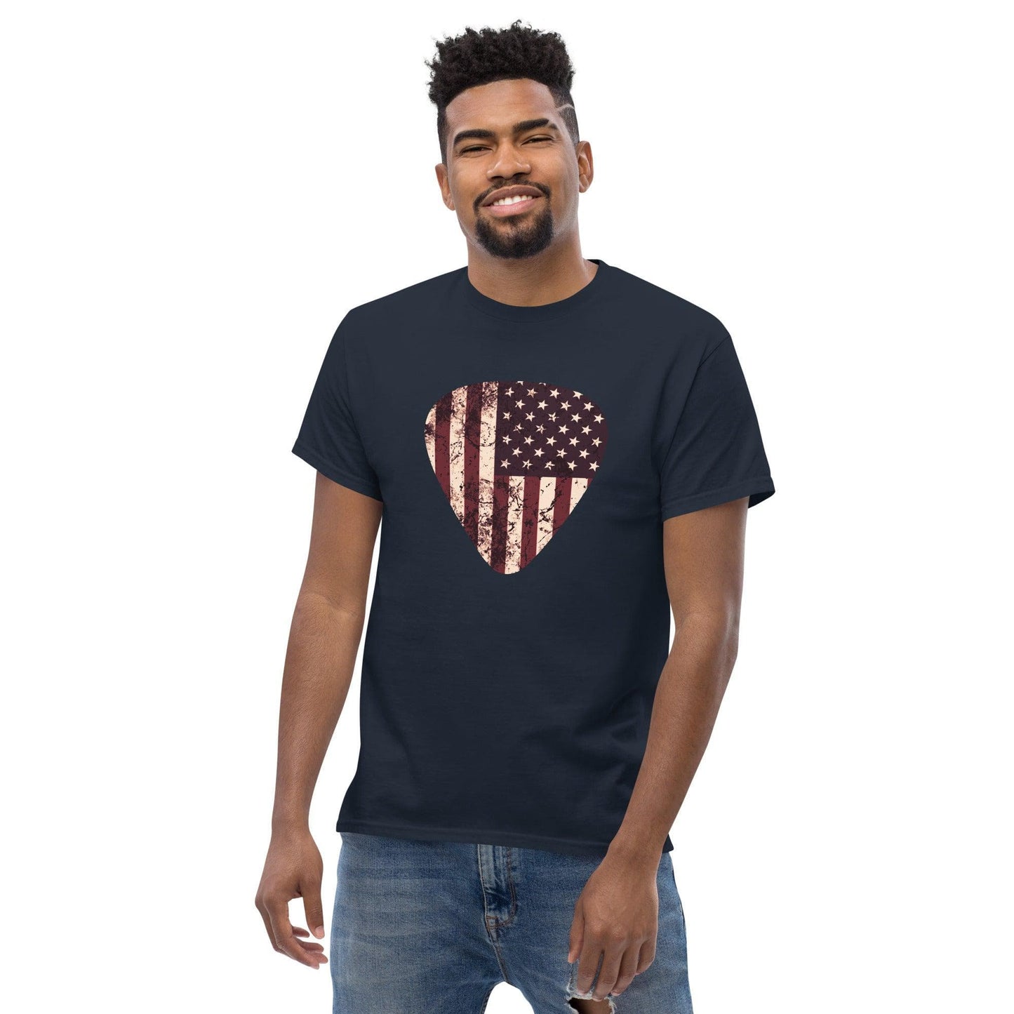 Vintage American Flag Guitar Pick T-shirt