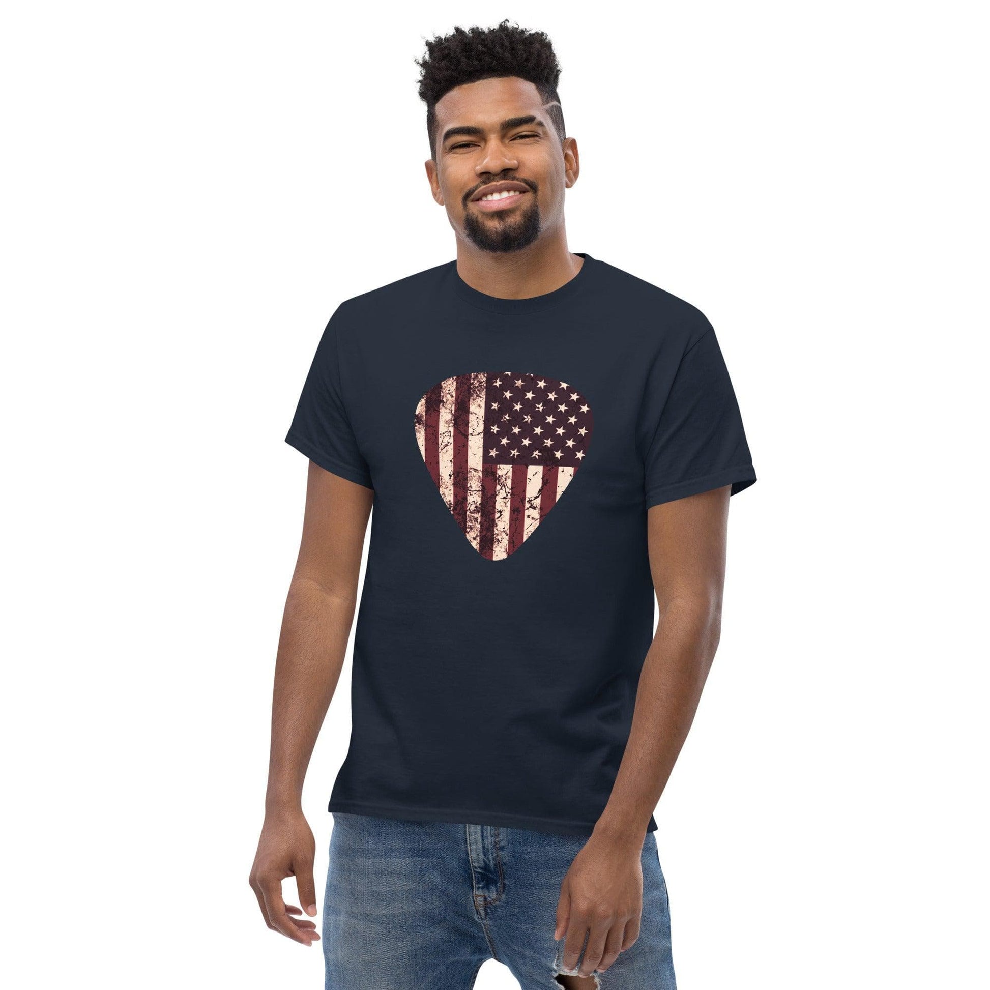 Vintage American Flag Guitar Pick T-shirt