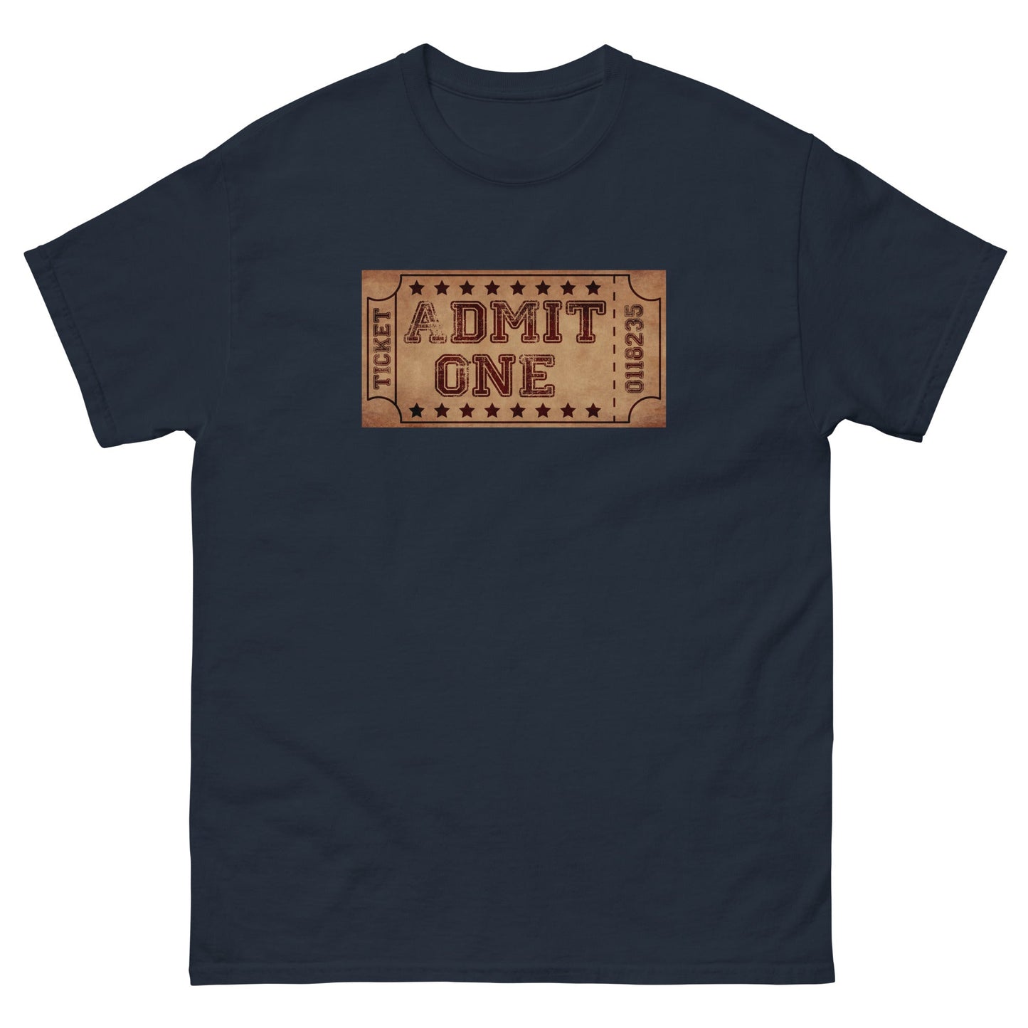 Scar Design Navy / S Vintage Cinema Ticket T-shirt