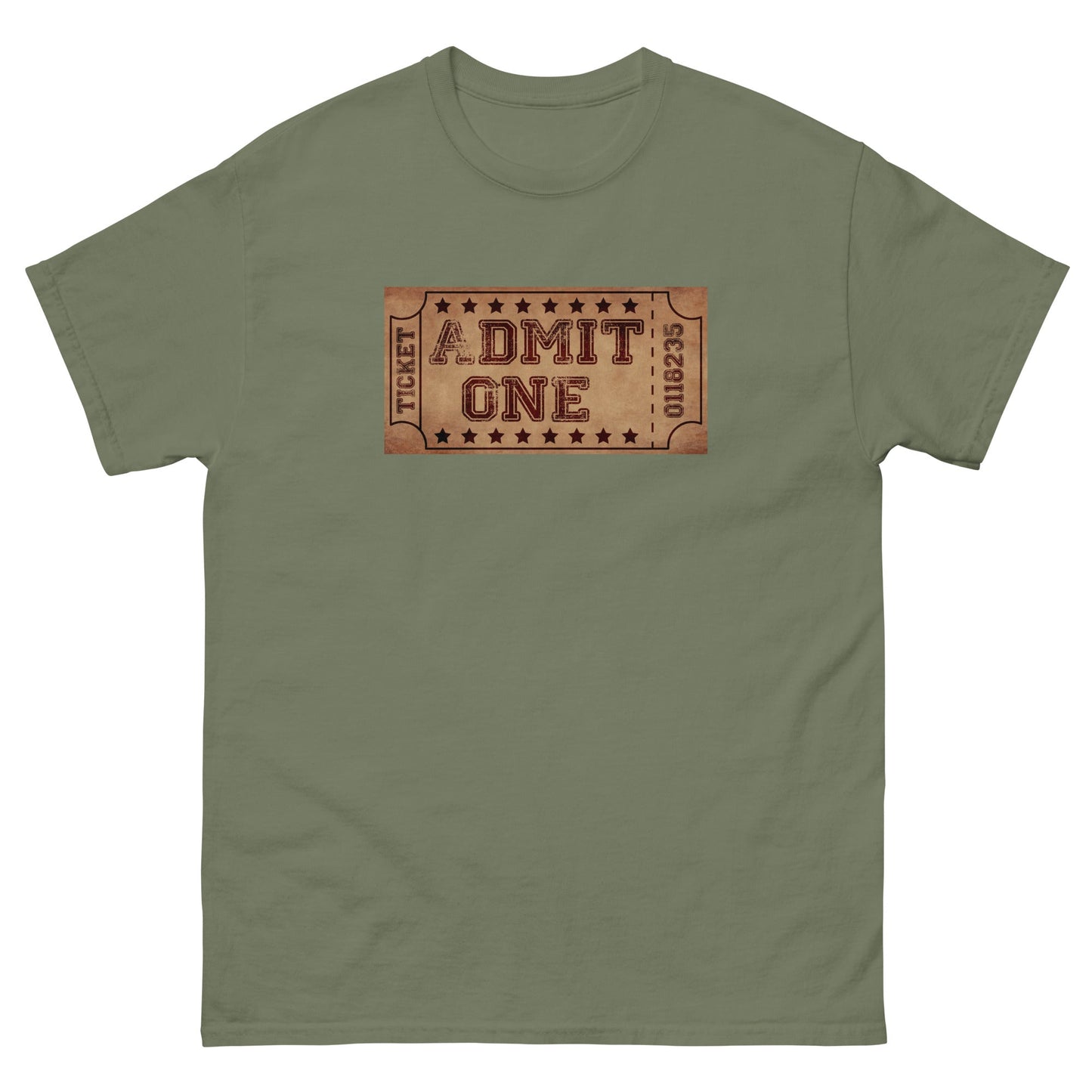 Scar Design Military Green / S Vintage Cinema Ticket T-shirt