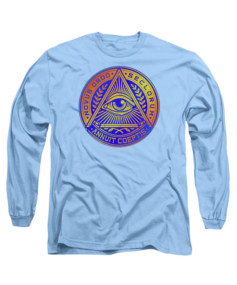 Vintage Illuminati Symbol Novus Ordo Seal - Long Sleeve T-Shirt