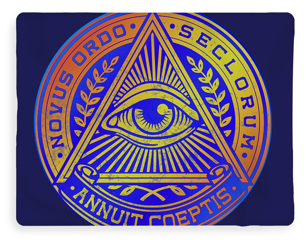 Vintage Illuminati Symbol Novus Ordo Seal - Blanket