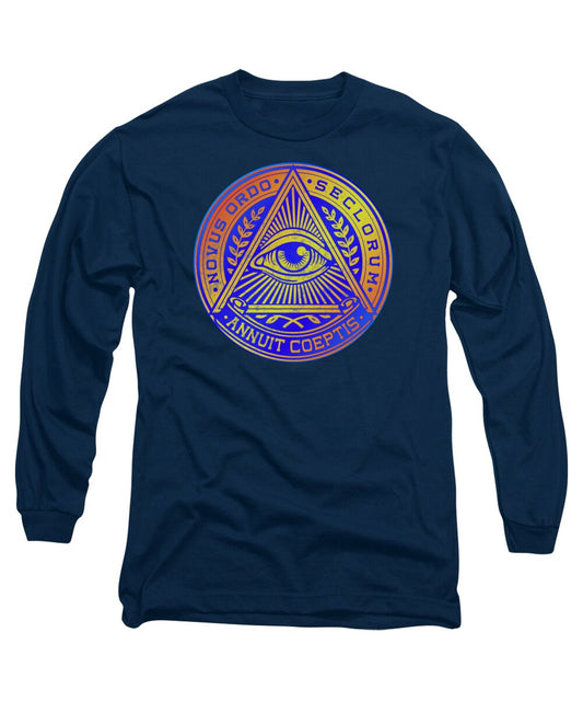 Vintage Illuminati Symbol Novus Ordo Seal - Long Sleeve T-Shirt