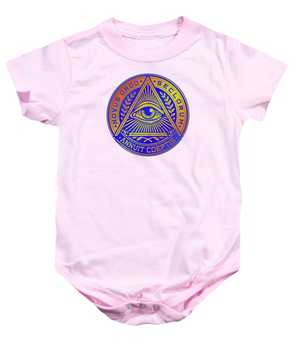 Vintage Illuminati Symbol Novus Ordo Seal - Baby Onesie