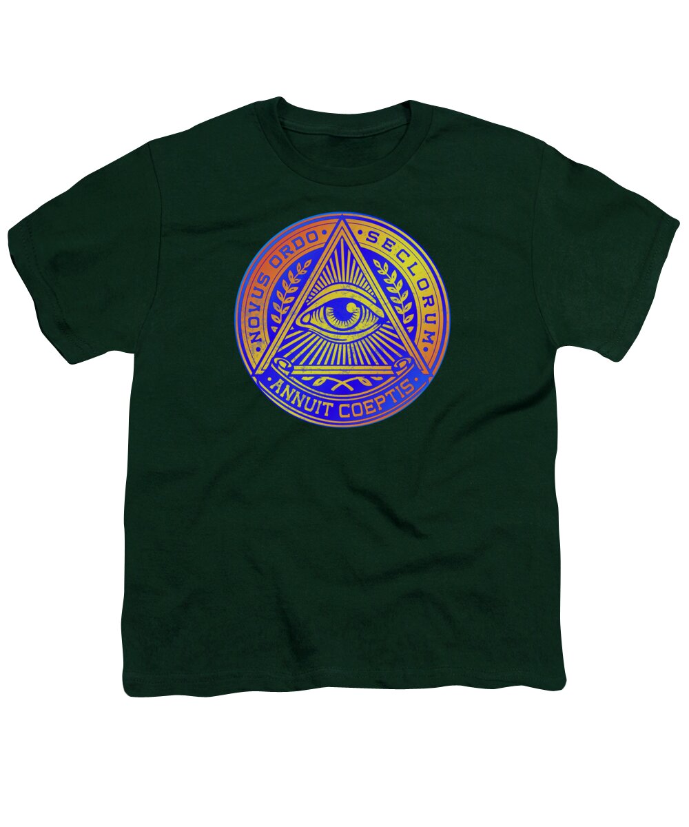 Vintage Illuminati Symbol Novus Ordo Seal - Youth T-Shirt