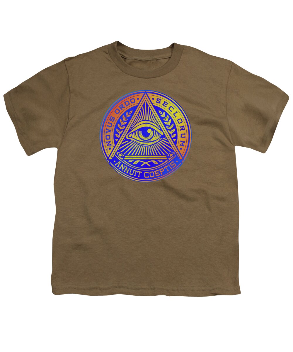 Vintage Illuminati Symbol Novus Ordo Seal - Youth T-Shirt