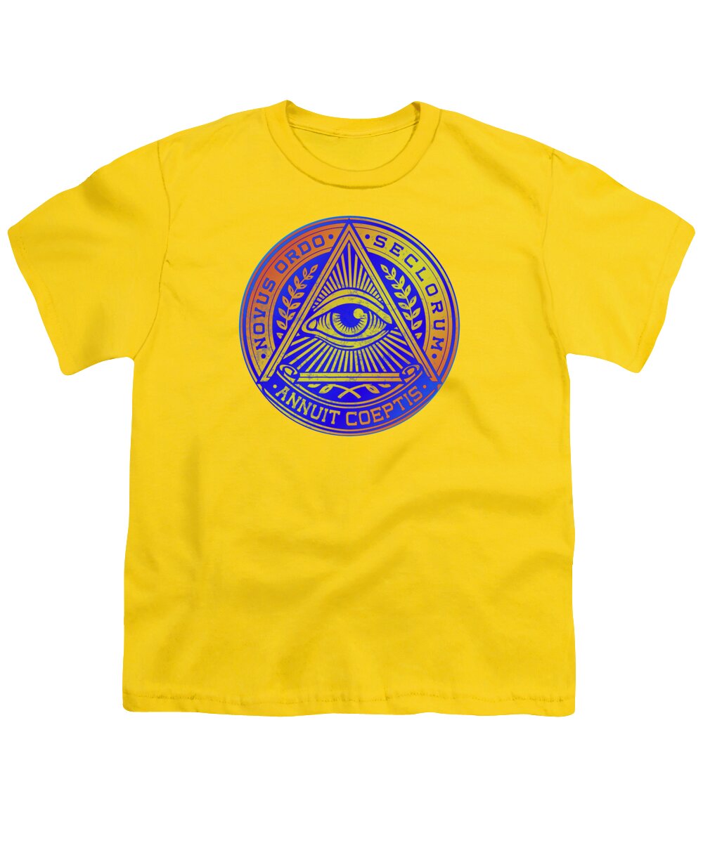 Vintage Illuminati Symbol Novus Ordo Seal - Youth T-Shirt