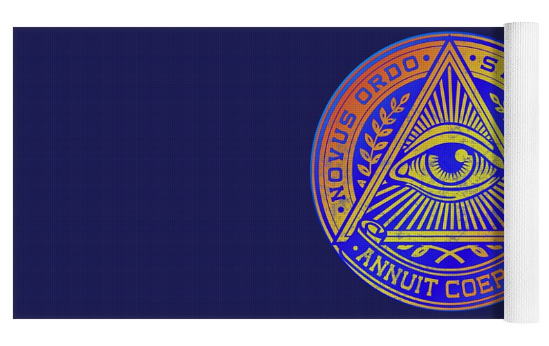 Vintage Illuminati Symbol Novus Ordo Seal - Yoga Mat