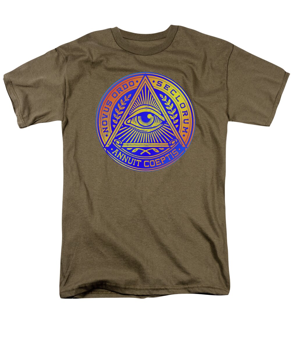 Vintage Illuminati Symbol Novus Ordo Seal - Men's T-Shirt (Regular Fit)