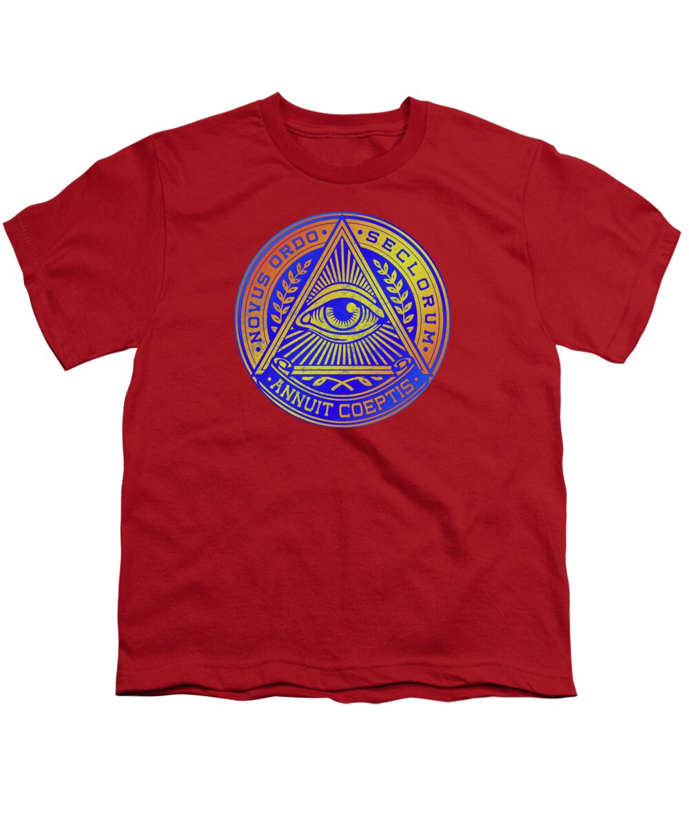 Vintage Illuminati Symbol Novus Ordo Seal - Youth T-Shirt