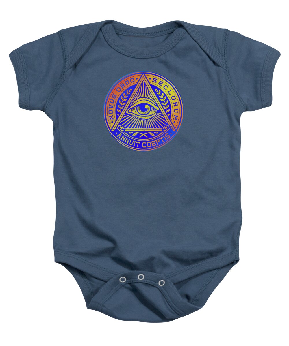 Vintage Illuminati Symbol Novus Ordo Seal - Baby Onesie