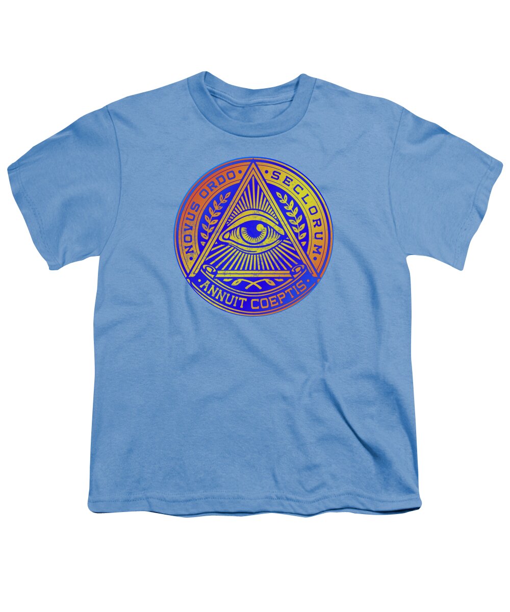 Vintage Illuminati Symbol Novus Ordo Seal - Youth T-Shirt