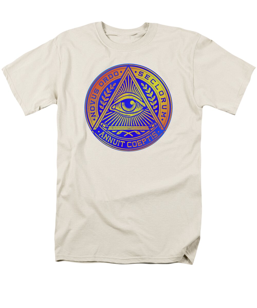 Vintage Illuminati Symbol Novus Ordo Seal - Men's T-Shirt (Regular Fit)