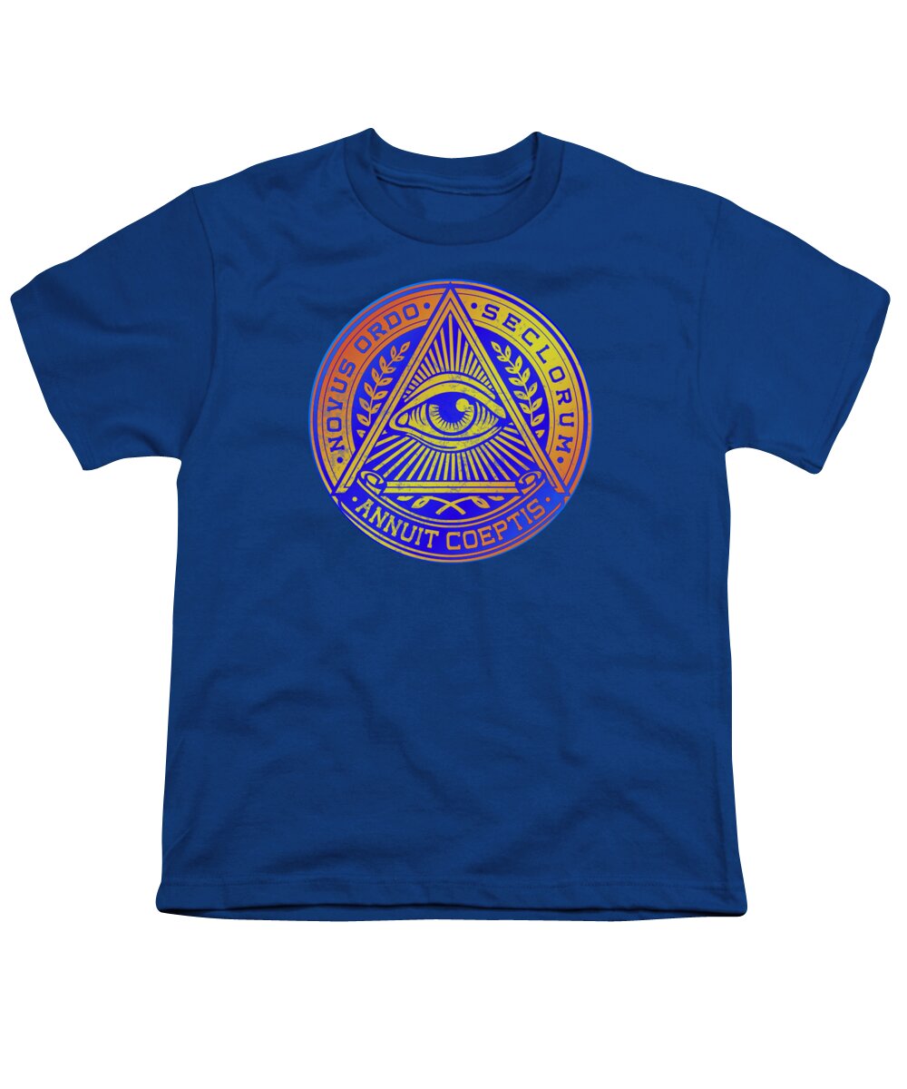 Vintage Illuminati Symbol Novus Ordo Seal - Youth T-Shirt