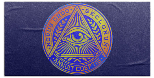 Vintage Illuminati Symbol Novus Ordo Seal - Beach Towel