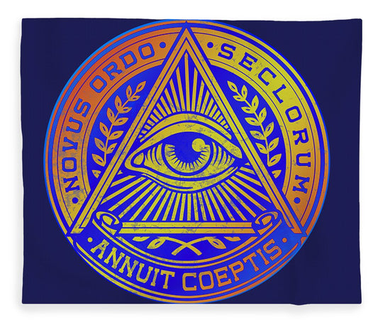 Vintage Illuminati Symbol Novus Ordo Seal - Blanket
