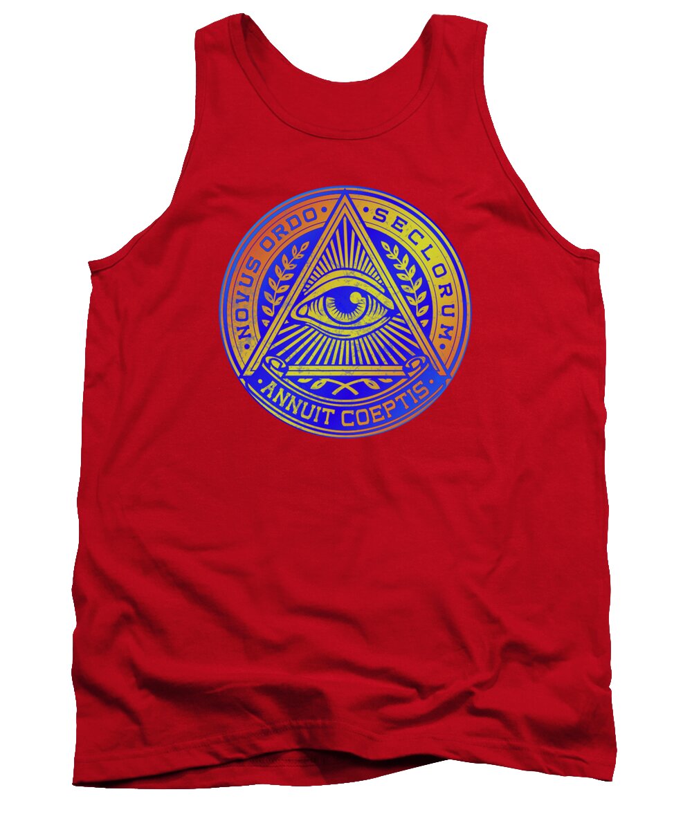 Vintage Illuminati Symbol Novus Ordo Seal - Tank Top