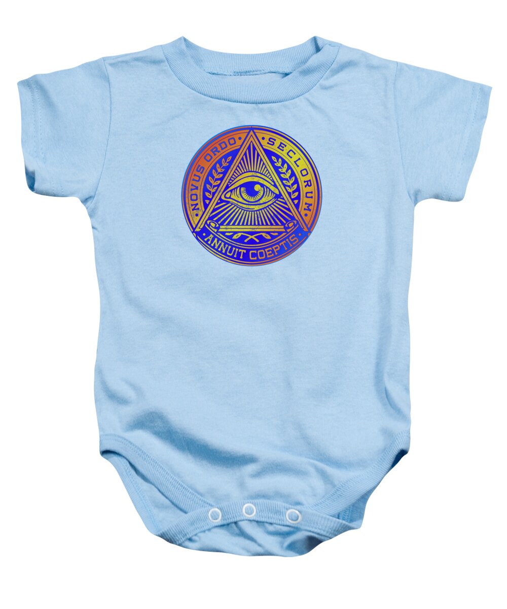 Vintage Illuminati Symbol Novus Ordo Seal - Baby Onesie