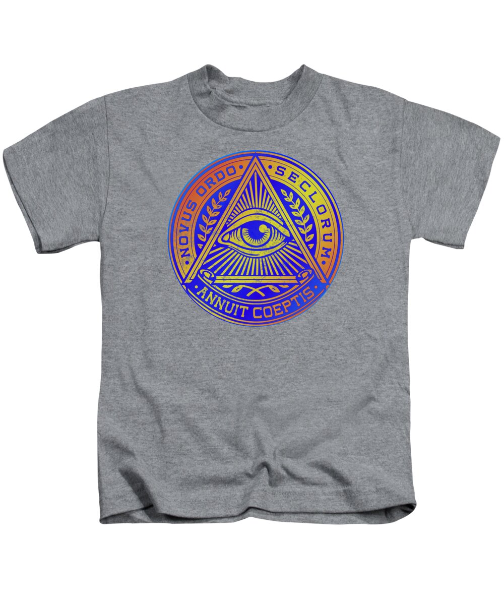 Vintage Illuminati Symbol Novus Ordo Seal - Kids T-Shirt