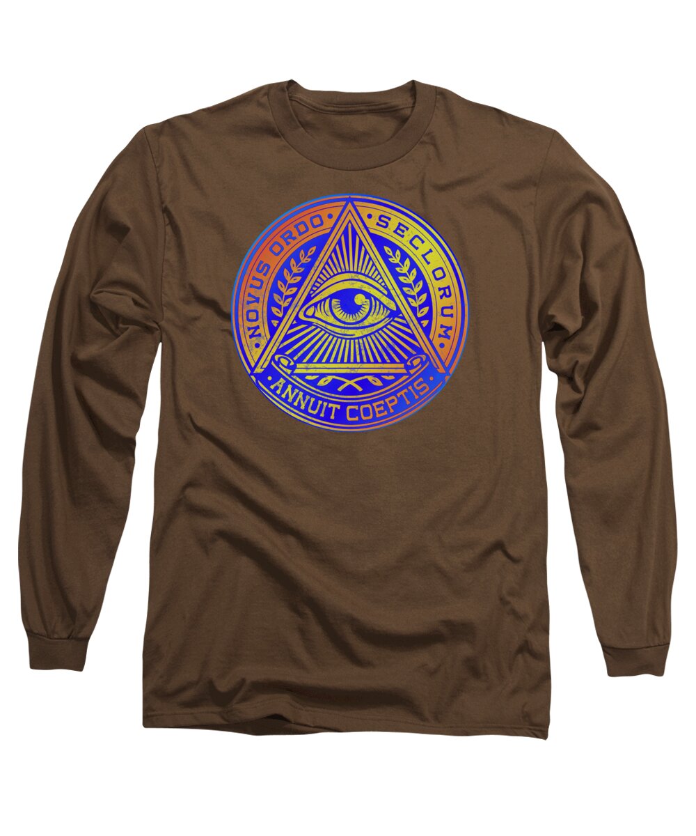 Vintage Illuminati Symbol Novus Ordo Seal - Long Sleeve T-Shirt