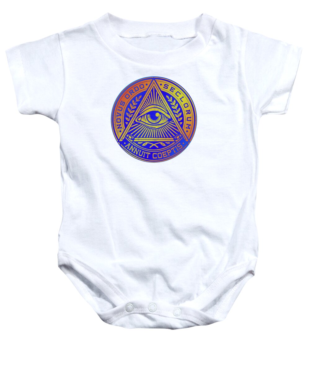 Vintage Illuminati Symbol Novus Ordo Seal - Baby Onesie